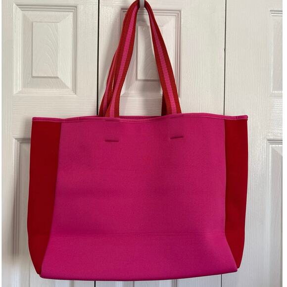 Summersalt Pink and Red Neoprene Scuba Beach Tote - Picture 2 of 8